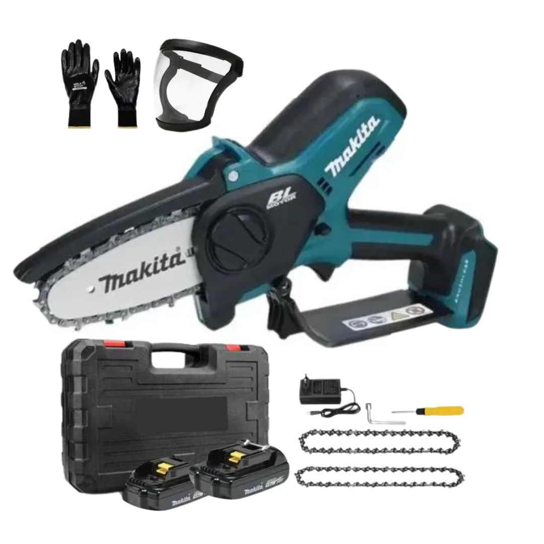 Mini Motosierra Recargable Electrica Dos Baterias + Regalos