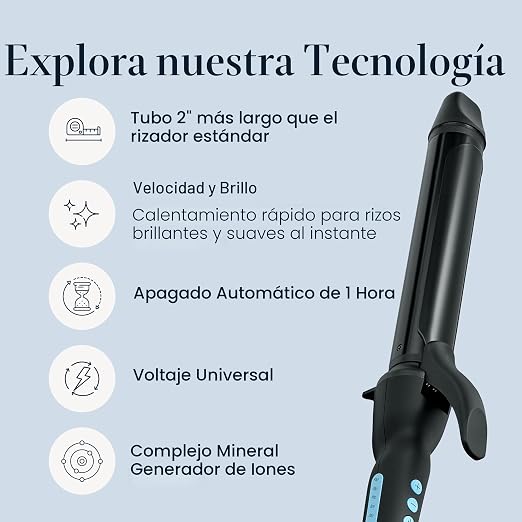 Rizador Profesional de Cabello 32mm | Ondas y Rizos Perfecto