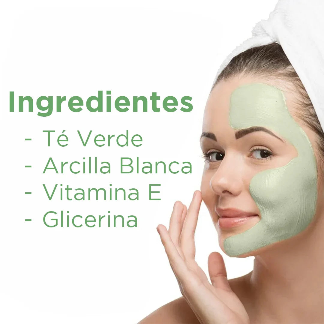 Máscara de Té Verde y Arcilla Blanca - Green Skin [Anti grasa y acné]