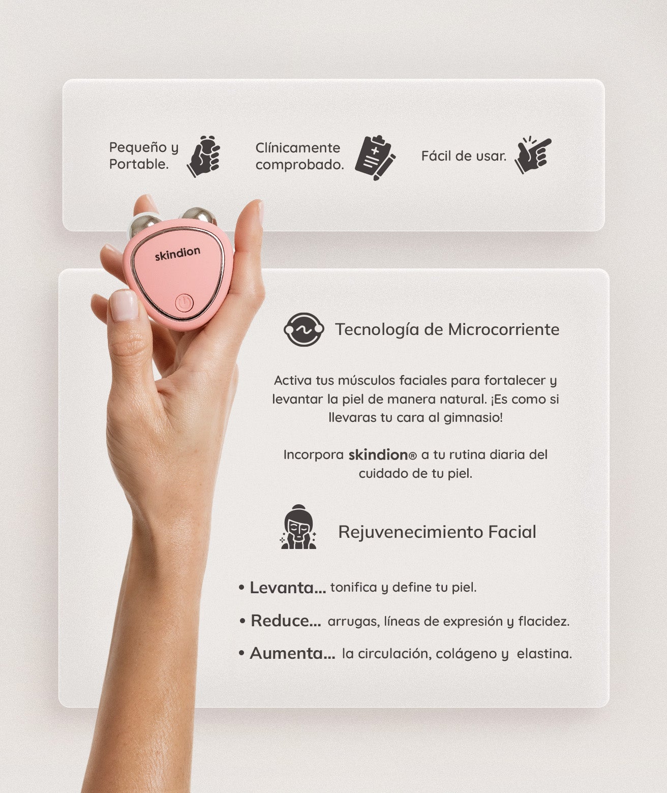 Dispositivo de Rejuvenecimiento Facial Skindion Rosa