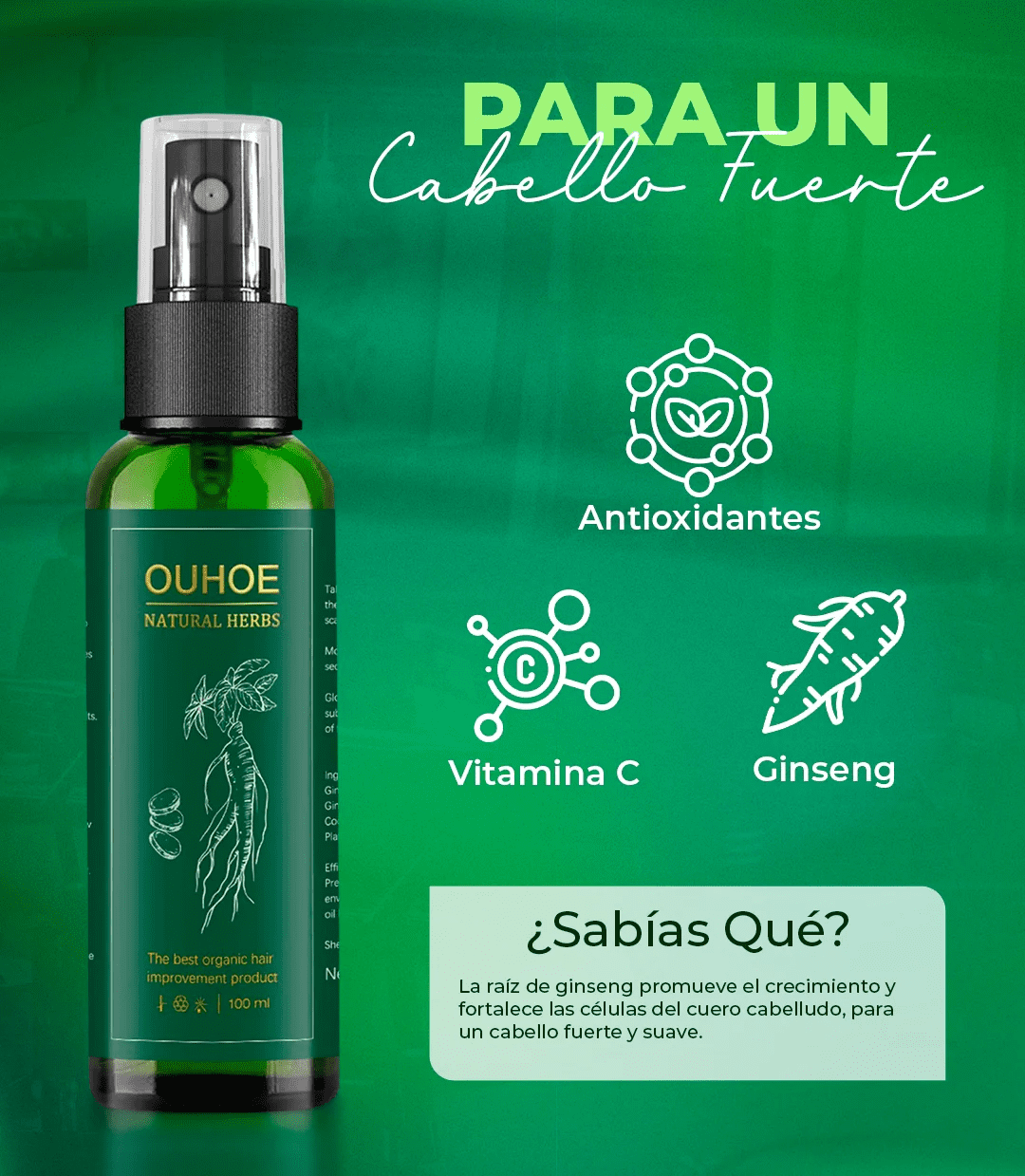 Elhoe Crecimiento Para El Cabello -2x1: Crecimiento y Control de Caída – 100%Natural